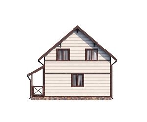 Двухэтажный дом с двухскатной крышей К2-2