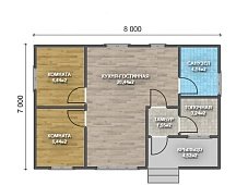 Одноэтажный дом с односкатной крышей К1-1