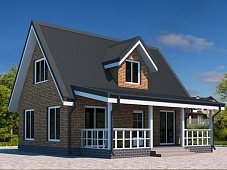Двухэтажный дом с двухскатной крышей К2-11