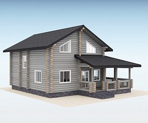 Дом из оцилиндрованного бревна "Compass"