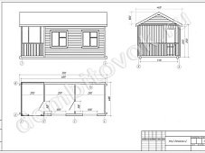 Двухкомнатный садовый домик с террасой, ширина 4 метра фото