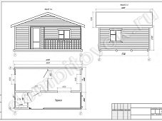 Дачный деревянный дом с террасой, санузлом и двумя комнатами фото