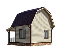 Двухэтажный дом с двухскатной крышей К2-7