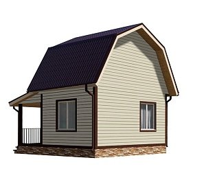 Двухэтажный дом с двухскатной крышей К2-7