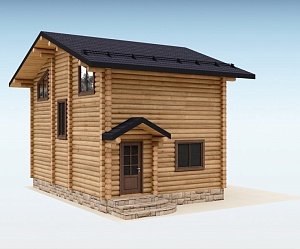 Дом из оцилиндрованного бревна "Uno"