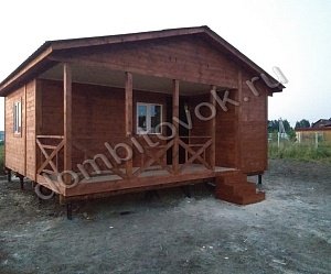 №16 Дачный деревянный дом с террасой, санузлом и двумя комнатами