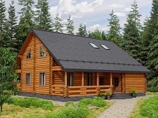 Дом из оцилиндрованного бревна "СТИЛЬ"