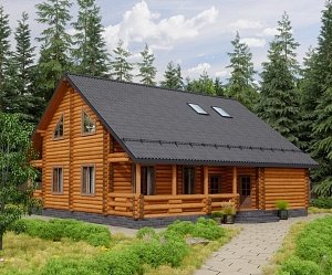 Дом из оцилиндрованного бревна "СТИЛЬ"