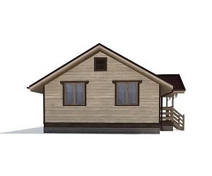 Одноэтажный дом с двухскатной крышей К1-12