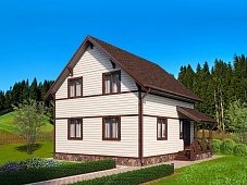 Двухэтажный дом с двухскатной крышей К2-2