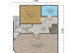 Двухэтажный дом с двухскатной крышей К2-6