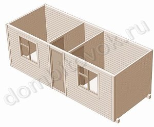 №3 Бытовка дачная распашонка с перегородками (утепленная)