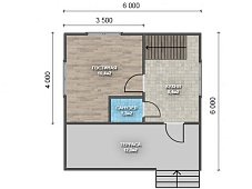 Двухэтажный дом с двухскатной крышей К2-7