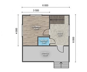 Двухэтажный дом с двухскатной крышей К2-7