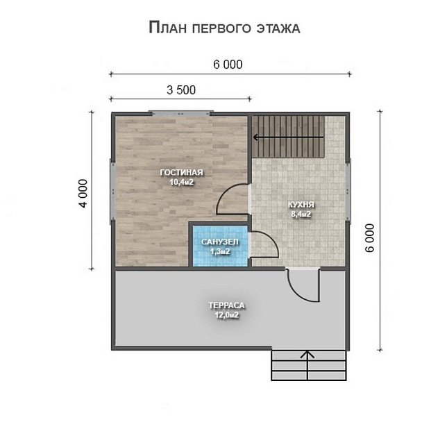 Двухэтажный дом с двухскатной крышей К2-7