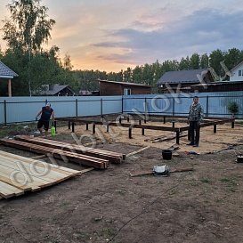 Антисептирование и начало монтажа нижней обвязки каркасного дома