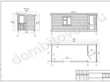 Бытовка с крыльцом и помещением для инвентаря фото