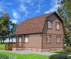 Двухэтажный дом с двухскатной крышей К2-5