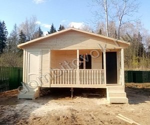 №16 Дачный деревянный дом с террасой, санузлом и двумя комнатами