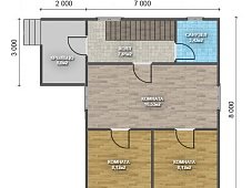 Двухэтажный дом с двухскатной крышей К2-5