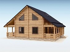 Дом из оцилиндрованного бревна "СТИЛЬ"