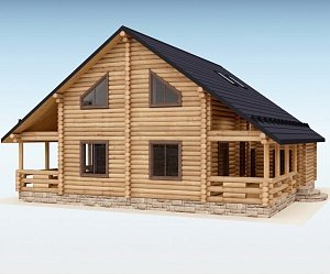 Дом из оцилиндрованного бревна "СТИЛЬ"