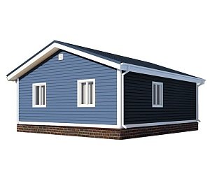 Одноэтажный дом с двухскатной крышей К1-5