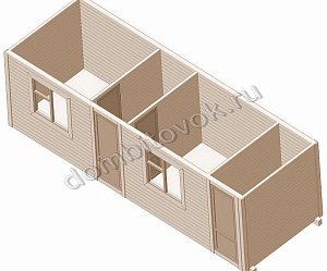 №23 Бытовка распашонка с перегородками и хоз.помещением 1х2 метра (утеплённая)