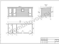 Фото бытовки деревянной трех дверной с отдельными входами
