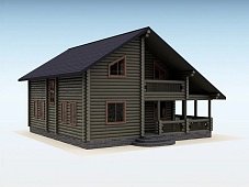 Дом из оцилиндрованного бревна "ДУО"