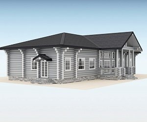 Дом из оцилиндрованного бревна "House"