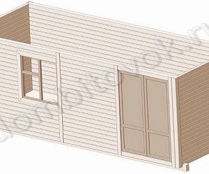 №19 Бытовка стандарт с двумя распашными дверьми (утепленная)