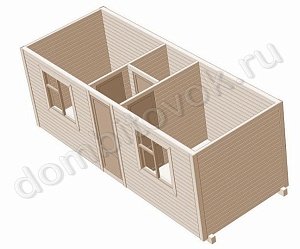 №9 Бытовка распашонка с перегородками и хоз. помещением 1х1м (утепленная)