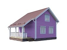 Двухэтажный дом с двухскатной крышей К2-3