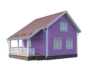 Двухэтажный дом с двухскатной крышей К2-3