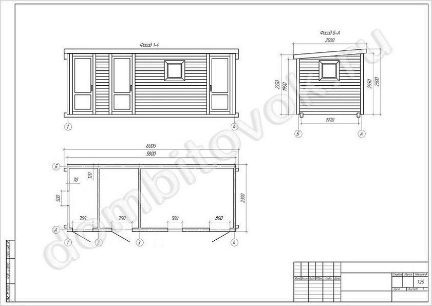Фото хозблока трёхсекционного для дачи