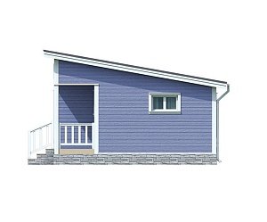 Одноэтажный дом с односкатной крышей К1-1