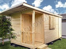 Бытовка с крыльцом и двумя хозяйственными помещениями фото