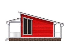 Одноэтажный дом с односкатной крышей К1-2