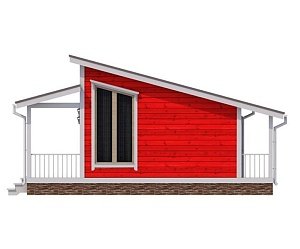 Одноэтажный дом с односкатной крышей К1-2