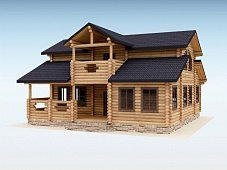 Дом из оцилиндрованного бревна "БРУСА"