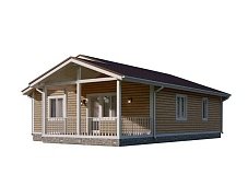 Одноэтажный дом с двухскатной крышей К1-9