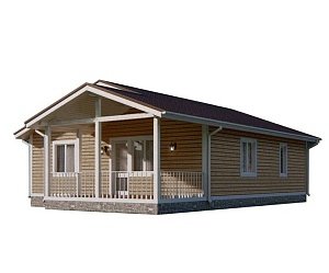 Одноэтажный дом с двухскатной крышей К1-9