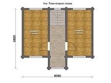 Дом из оцилиндрованного бревна "Uno"