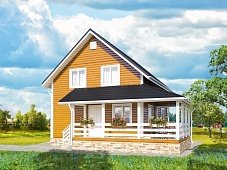 Двухэтажный дом с двухскатной крышей К2-10