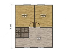 Двухэтажный дом с двухскатной крышей К2-10