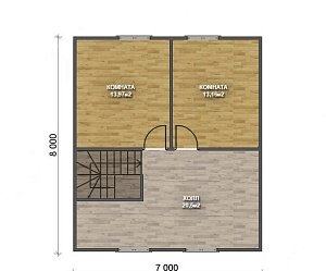 Двухэтажный дом с двухскатной крышей К2-10