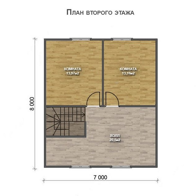 Двухэтажный дом с двухскатной крышей К2-10