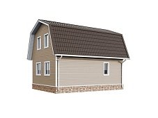 Двухэтажный дом с двухскатной крышей К2-6