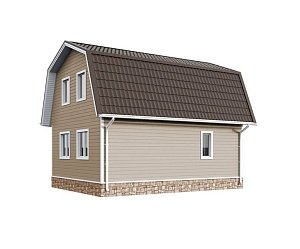 Двухэтажный дом с двухскатной крышей К2-6